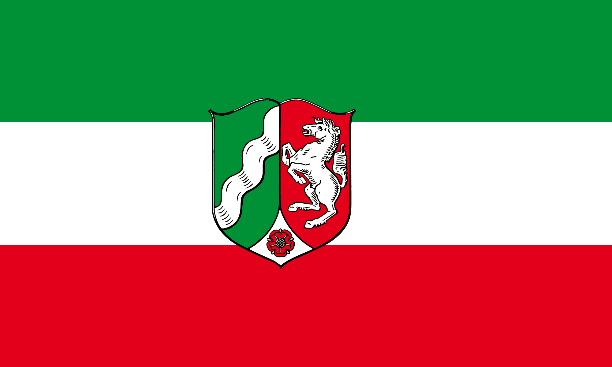 Flagge von Nordrhein-Westfalen (NRW)