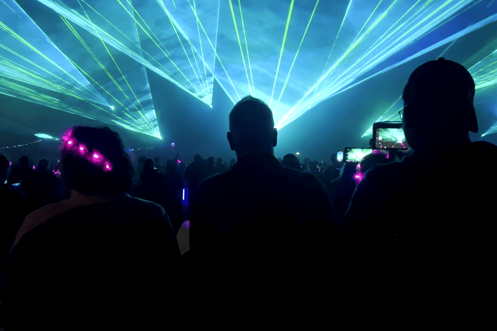 Atmosphärische Lasershow zum Stadtfest